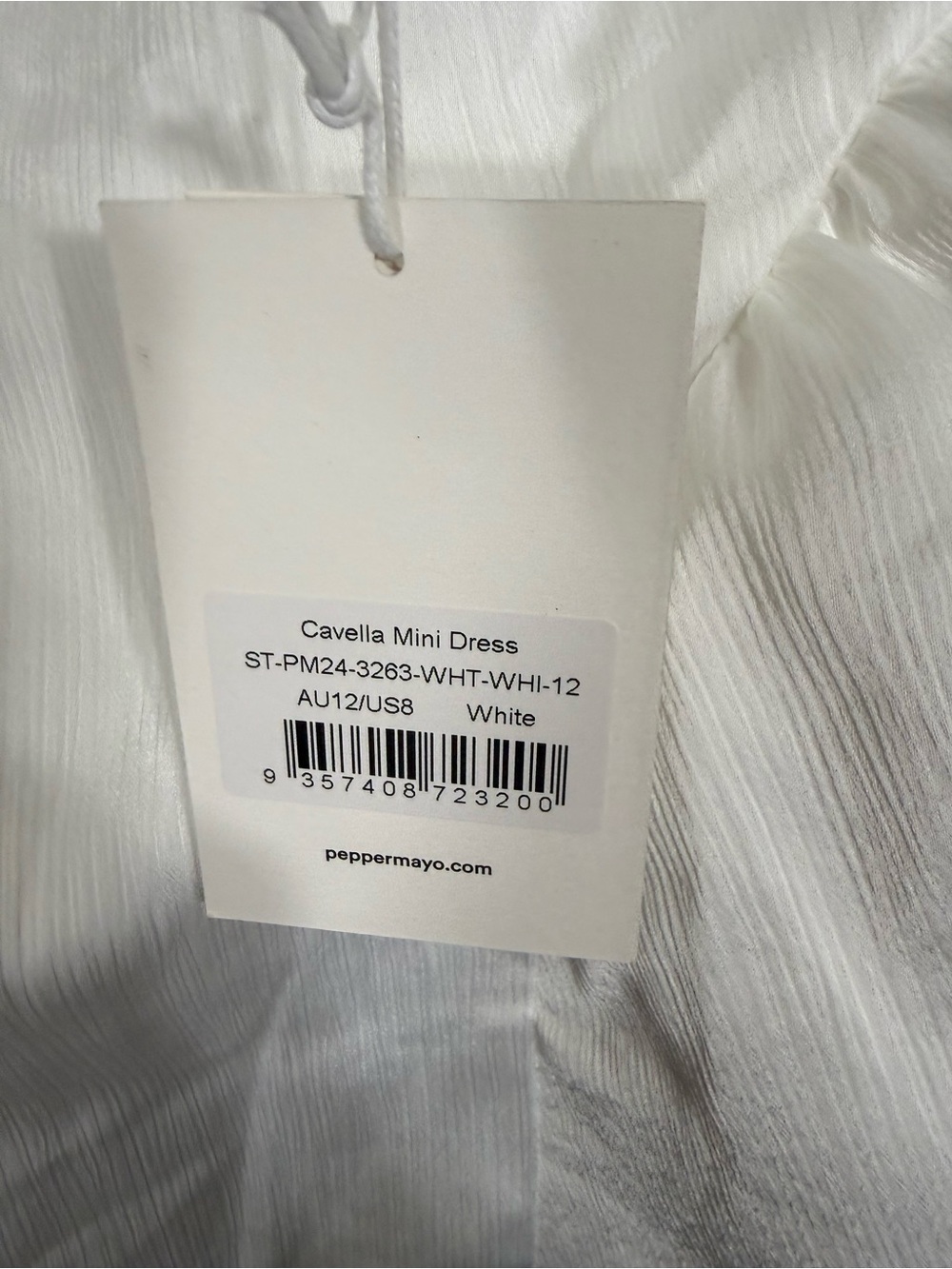 NWT Peppermayo Cavella Mini Dress White Size 8 - Picture 9 of 9